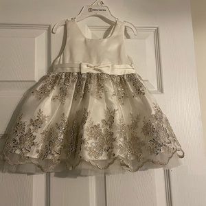 Cream and gold sequins embroidered dress